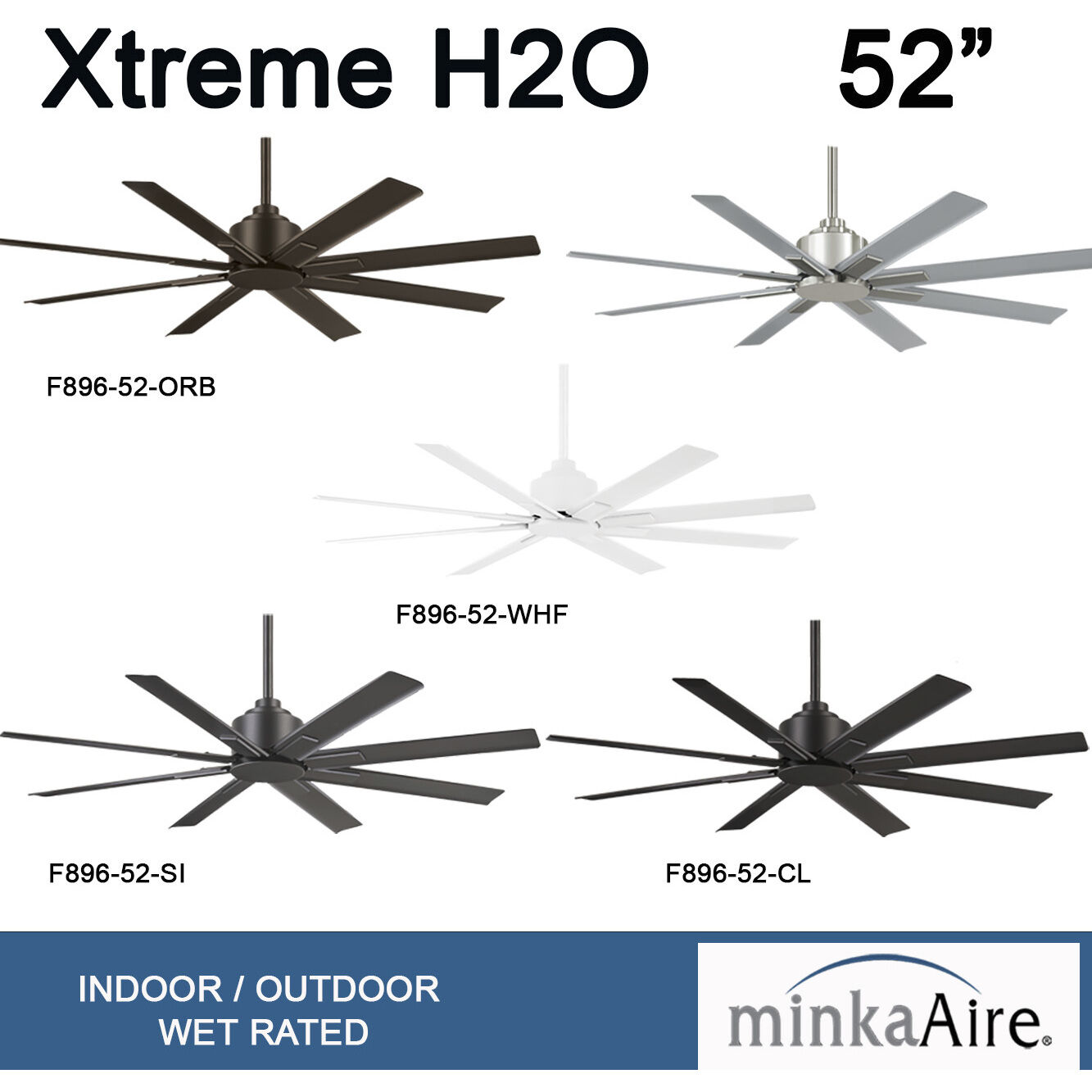 Minka-Aire F896-52-SI Xtreme H2O 52 52 inch Smoked Iron
